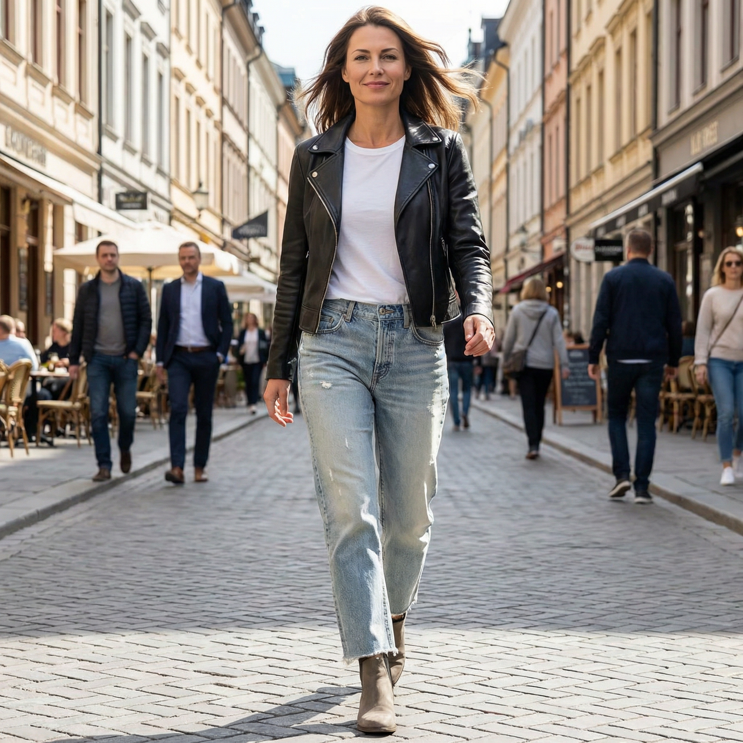 Women’s Retro Cropped Straight-Leg Jeans