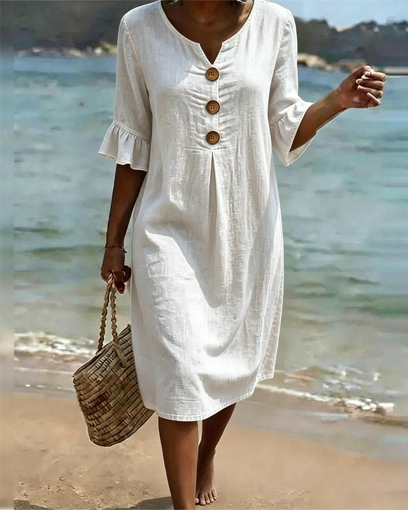 Lotus Leaf Dress with Jean Sleeves