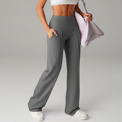 Women's Solid Color Pants with Straight Legs