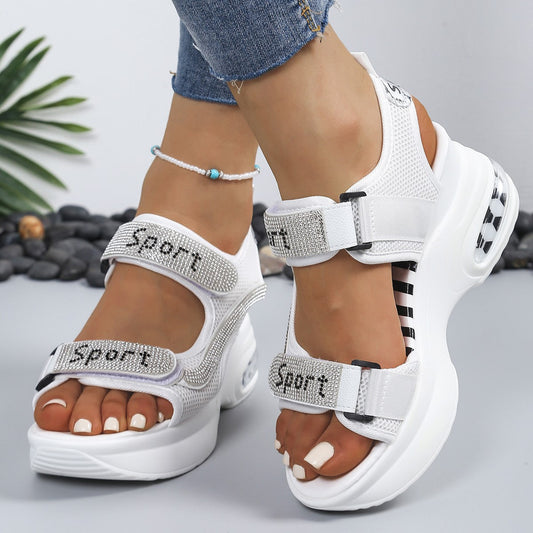Trendy Women's Orthopedic Platform Sandals with Crystals