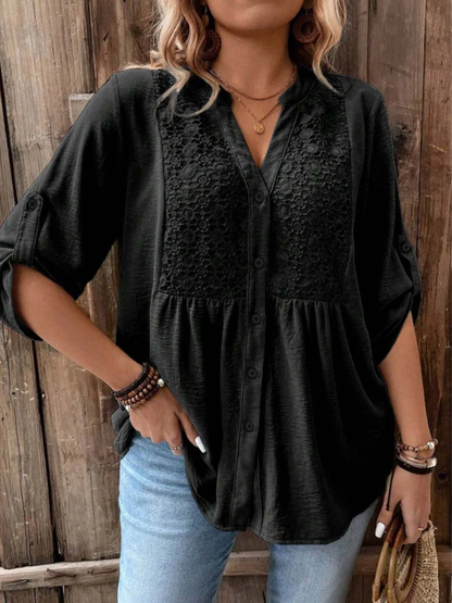 Noor – V-neck Blouse with Buttons