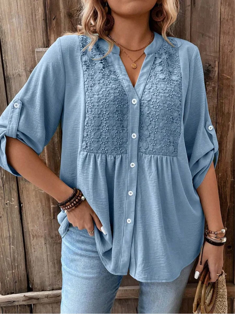 Noor – V-neck Blouse with Buttons