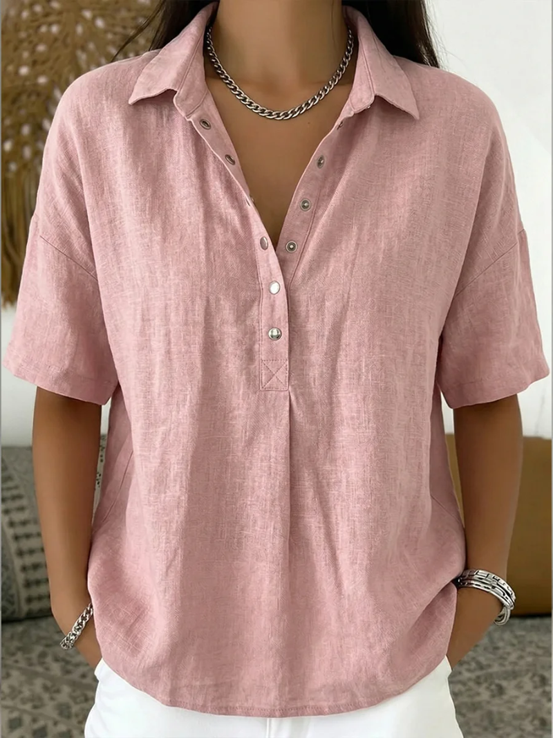 Van Delft Mode® | Blouse with Collar and Button