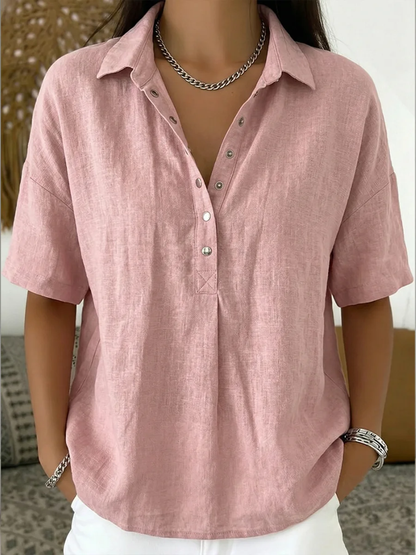 Van Delft Mode® | Blouse with Collar and Button