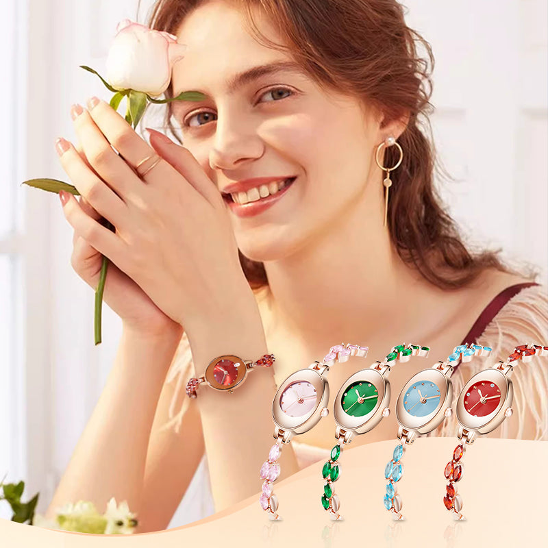 Women’s Watch with Colorful Cubic Zirconia Bracelet
