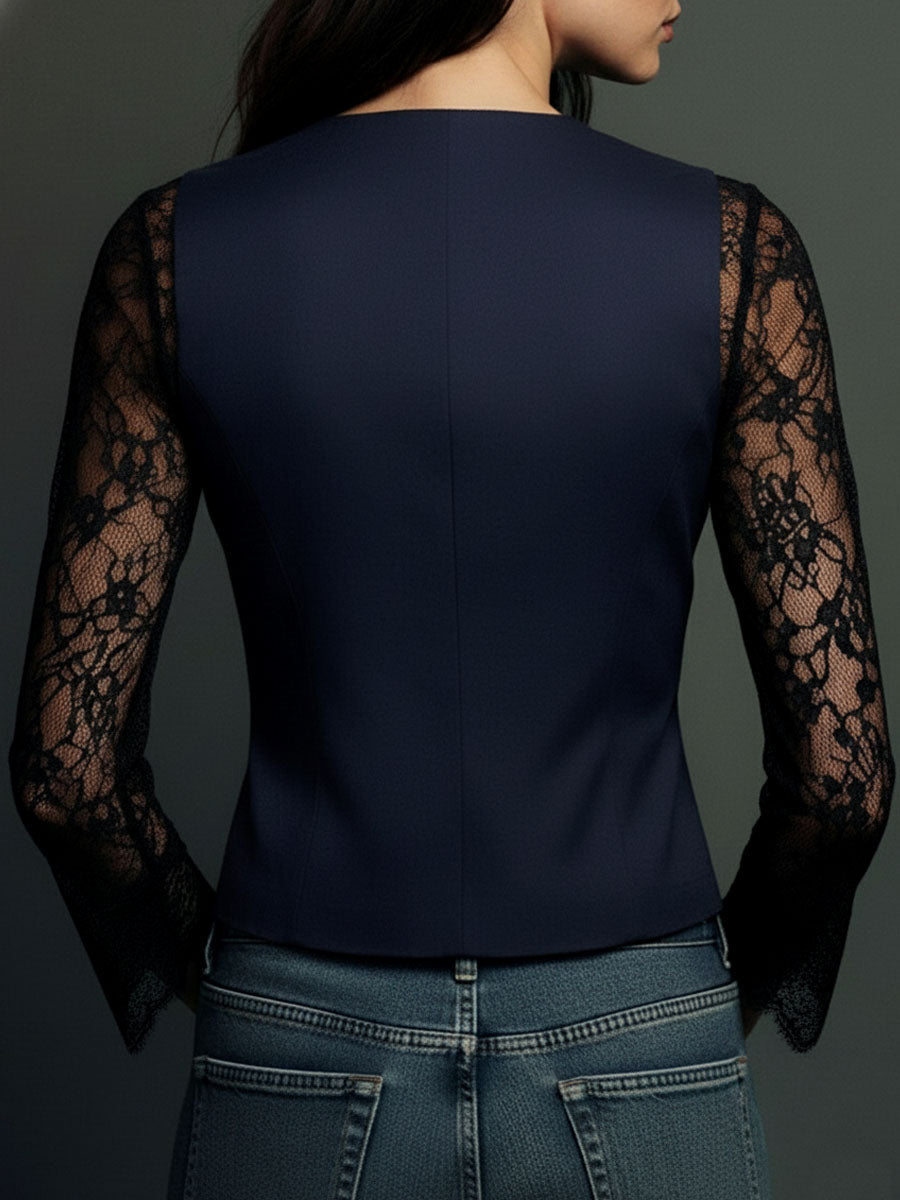 Seweryna | Elegant Blouse with Lace Details