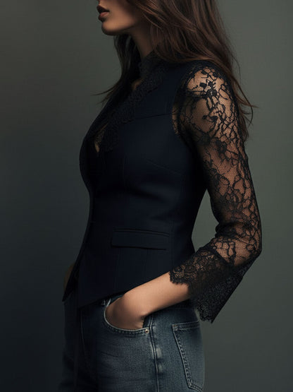Seweryna | Elegant Blouse with Lace Details