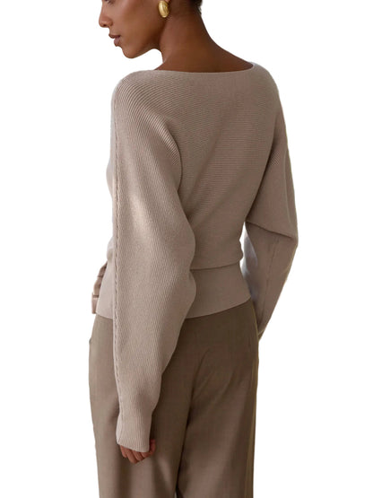 Rina - Metal Detail Ribbed Knit Sweater