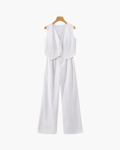 Classy Lady - Two-Piece Linen Set