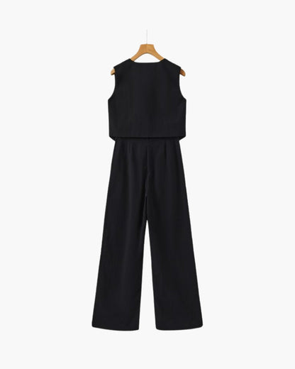 Classy Lady - Two-Piece Linen Set
