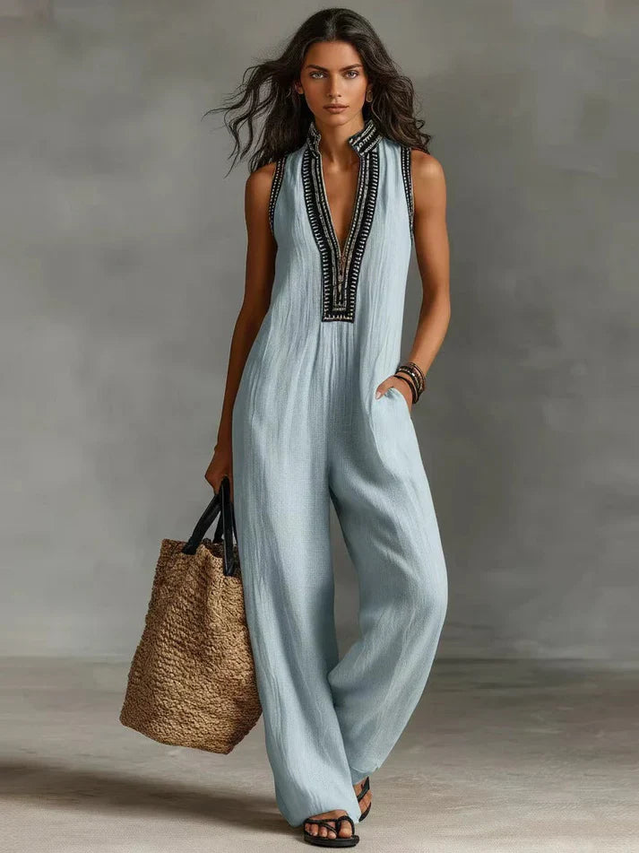 Simple Women's Sleeveless Jumpsuit