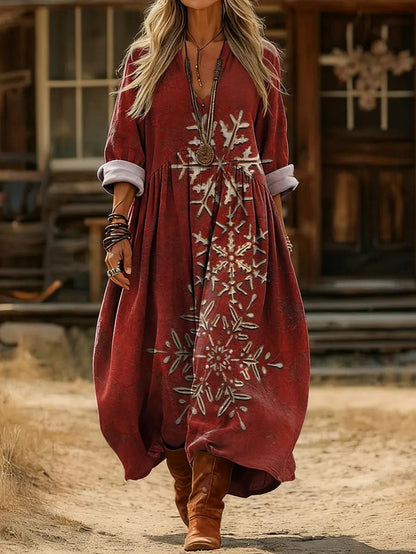 Vintage Boho Embroidered Maxi Dress