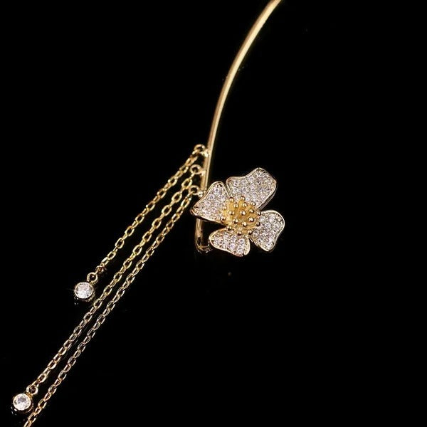Ear Clips with Butterfly and Flower Design - No Piercing Required