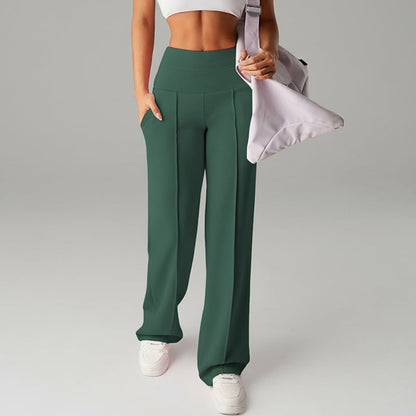 Women's Solid Color Pants with Straight Legs