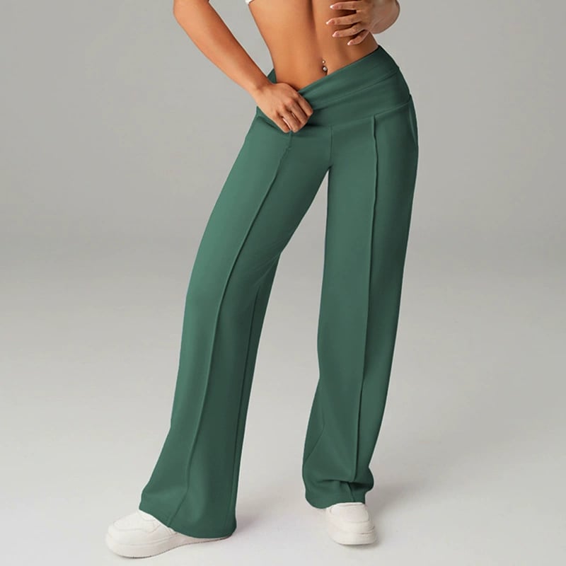 Women's Solid Color Pants with Straight Legs