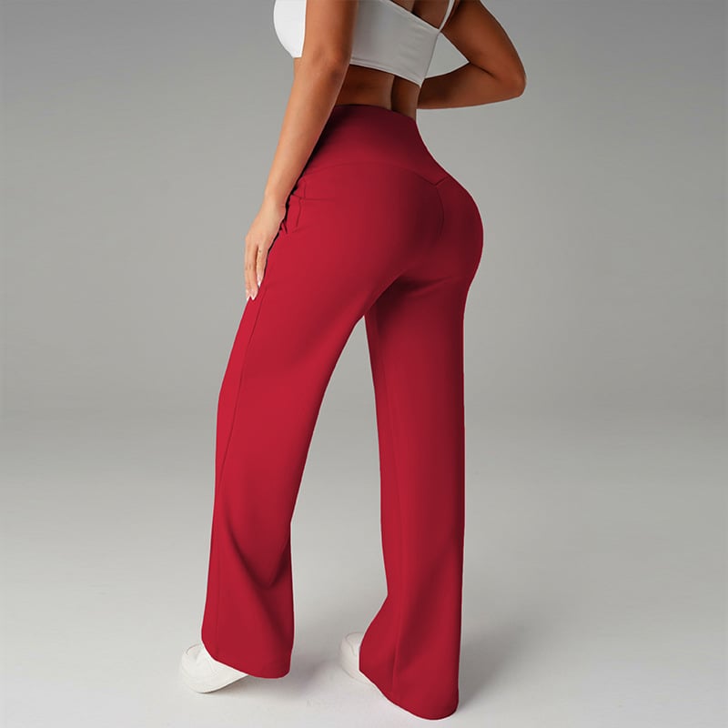 Women's Solid Color Pants with Straight Legs