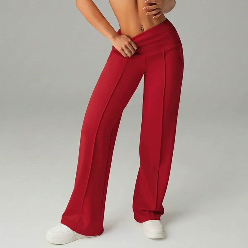 Women's Solid Color Pants with Straight Legs